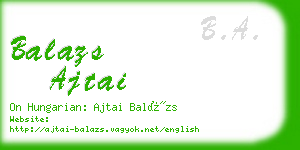 balazs ajtai business card